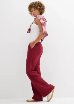 Pantalon palazzo en lin mélangé