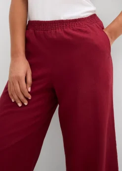 Pantalon palazzo en lin mélangé