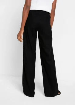 Pantalon palazzo en lin mélangé, coupe très large