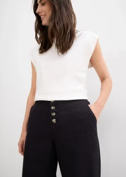 Pantalon palazzo en lin mélangé