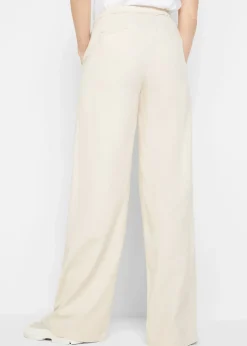 Pantalon palazzo en lin mélangé