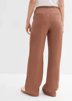 Pantalon palazzo en lin mélangé