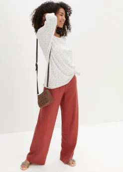Pantalon palazzo en lin mélangé