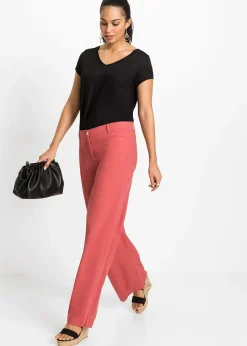 Pantalon palazzo léger en lin mélangé