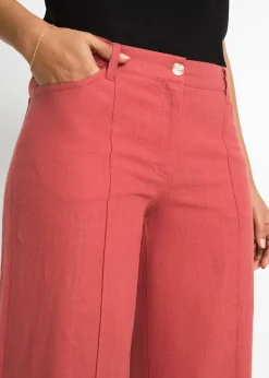 Pantalon palazzo léger en lin mélangé