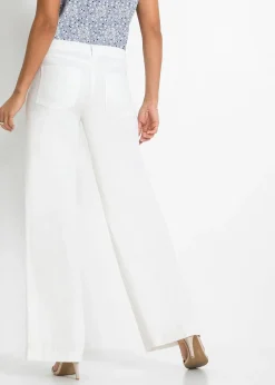 Pantalon palazzo léger en lin mélangé