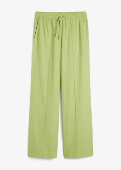 Pantalon palazzo léger en lin et viscose