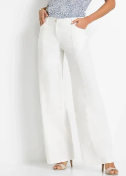 Pantalon palazzo léger en lin mélangé