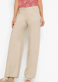 Pantalon palazzo léger en lin mélangé