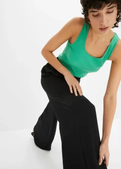 Pantalon palazzo léger et fluide, taille haute et confortable, long