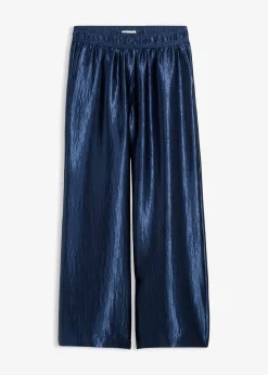 Pantalon palazzo satiné à taille élastiquée