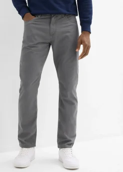 Pantalon regular en twill, droit, 100% coton