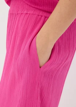 Pantalon taille élastiquée en viscose fluide