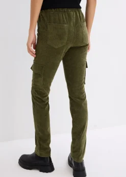 Pantalon taille élastiquée en velours côtelé