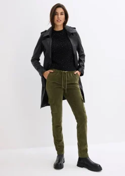 Pantalon taille élastiquée en velours côtelé