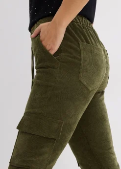 Pantalon taille élastiquée en velours côtelé