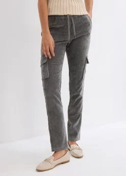 Pantalon taille élastiquée en velours côtelé