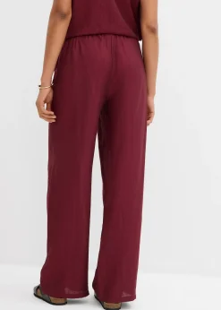 Pantalon texturé en viscose mélangée