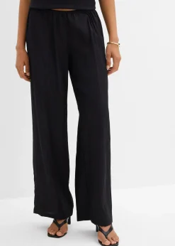 Pantalon texturé en viscose mélangée