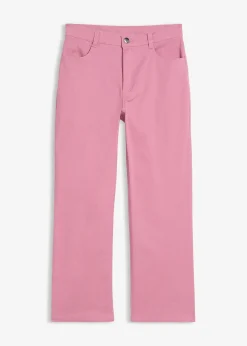 Pantalon twill cropped en coton extensible