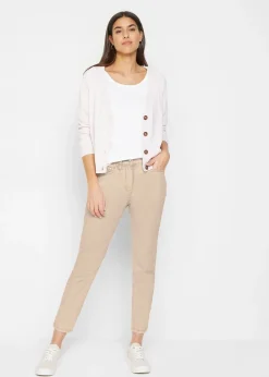 Pantalon twill raccourci look used