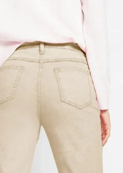 Pantalon twill raccourci look used
