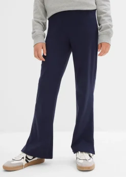 Pantalon évasée en coton extensible avec fentes sur les côtés