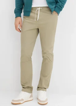 Pantalons taille extensible confortables, regular, à cordon contrastant