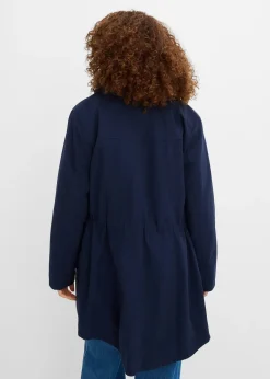 Parka courte en coton à col montant, cintrée