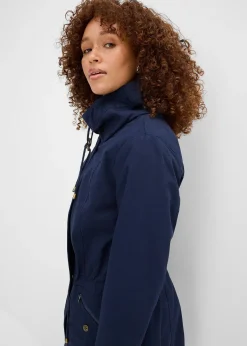 Parka courte en coton à col montant, cintrée