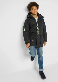Parka d’hiver à capuche et détails sportifs