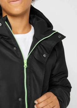 Parka d’hiver à capuche et détails sportifs