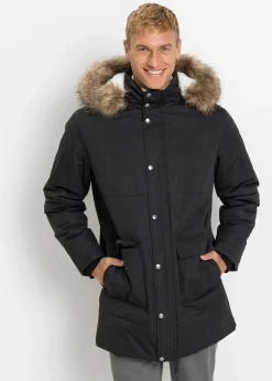 Parka d’hiver à doublure peluche et capuche amovible