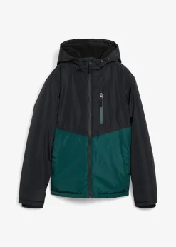 Parka d’hiver imperméable à capuche, style color block