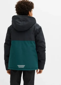 Parka d’hiver imperméable à capuche, style color block