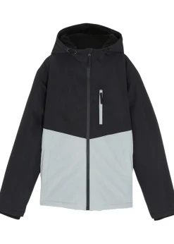 Parka d’hiver imperméable à capuche, style color block