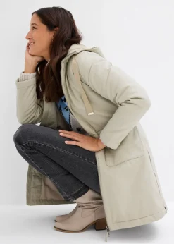 Parka d’hiver rembourrée à capuche doublée sherpa