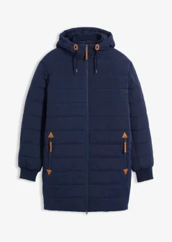 Parka matelassée et rembourrée à capuche et détails enduits