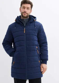 Parka matelassée et rembourrée à capuche et détails enduits
