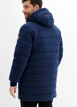 Parka matelassée et rembourrée à capuche et détails enduits