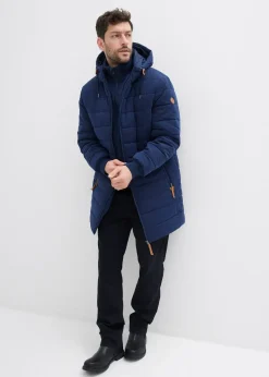 Parka matelassée et rembourrée à capuche et détails enduits