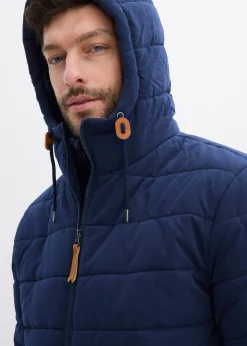 Parka matelassée et rembourrée à capuche et détails enduits