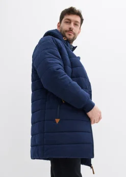 Parka matelassée et rembourrée à capuche et détails enduits