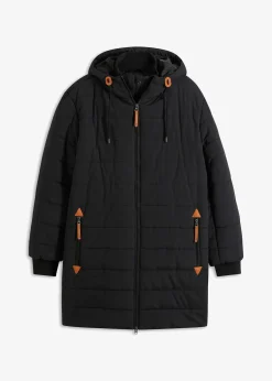 Parka matelassée et rembourrée à capuche et détails enduits