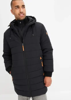 Parka matelassée et rembourrée à capuche et détails enduits