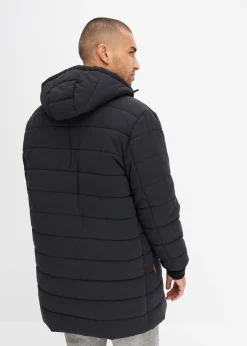 Parka matelassée et rembourrée à capuche et détails enduits