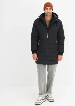Parka matelassée et rembourrée à capuche et détails enduits