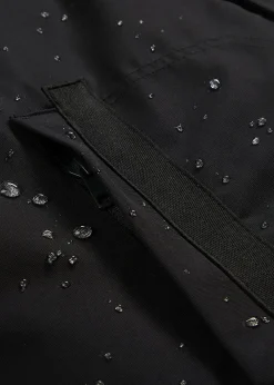 Parka technique imperméable à capuche enroulable et épaulettes