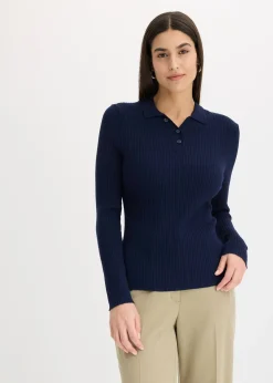 Polo en fine maille à boutons