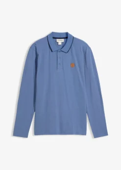 Polo manches longues classique avec détails contrastants, regular